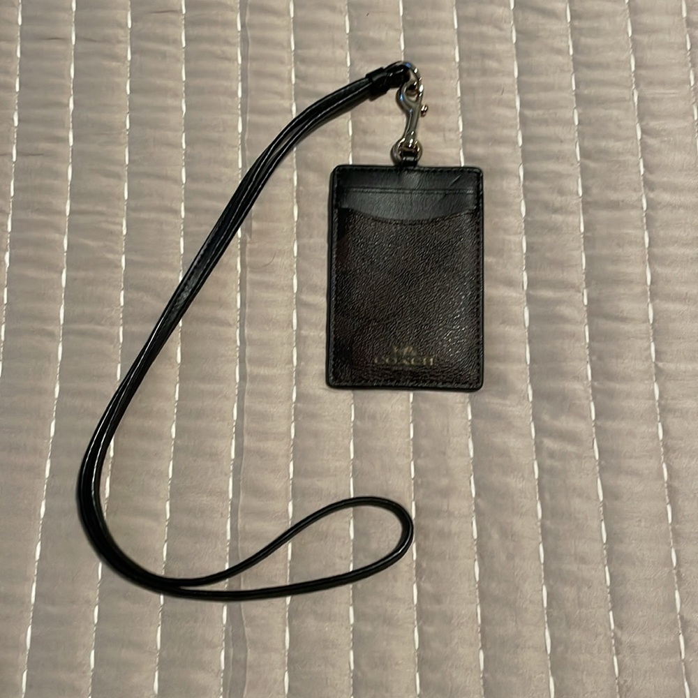 Coach Black and Brown Leather Card Holder - Picture 7 of 7
